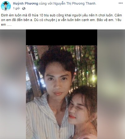 Huỳnh Phương FAPtv bất ngờ công khai hẹn hò với Sĩ Thanh