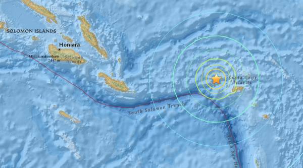 Động đất mạnh tại khu vực quần đảo Santa Cruz ở Thái Bình Dương