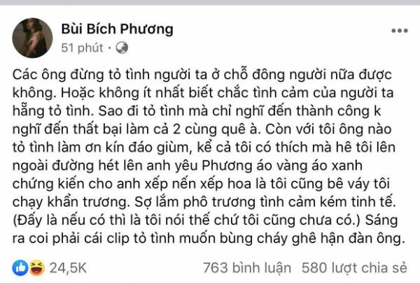 Bích Phương đưa quan điểm bức xúc với clip cầu hôn bị từ chối đang rần rần MXH, netizen đồng loạt tán thành!