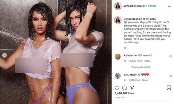 Bức ảnh gây tranh cãi của Kim Kardashian và Kylie Jenner