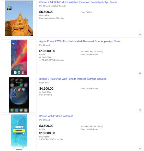 IPhone cài sẵn Fortnite được bán giá 10.000 USD