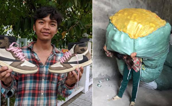 Thanh niên An Giang làm nổ ra tranh cãi khi khoe lấy tiền 2 năm bốc vác để sắm giày hiệu