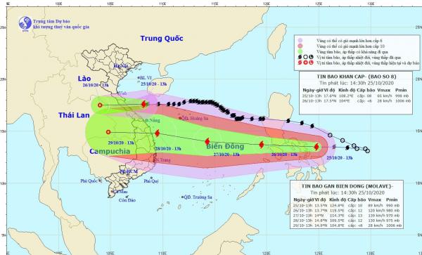 Bão số 8 tiến sát Hà Tĩnh - Quảng Trị, bão Molave có thể vào Đà Nẵng - Phú Yên