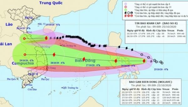 Quảng Bình dự kiến di dời hơn 30 vạn dân để tránh bão số 8, bão Molave giật cấp 13 chuẩn bị vào Biển Đông