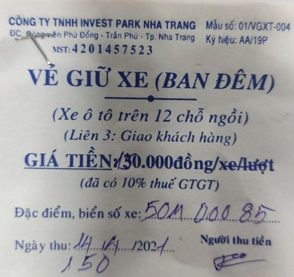 Nha Trang kiểm tra thông tin phí giữ xe khách du lịch 150.000 đồng/đêm