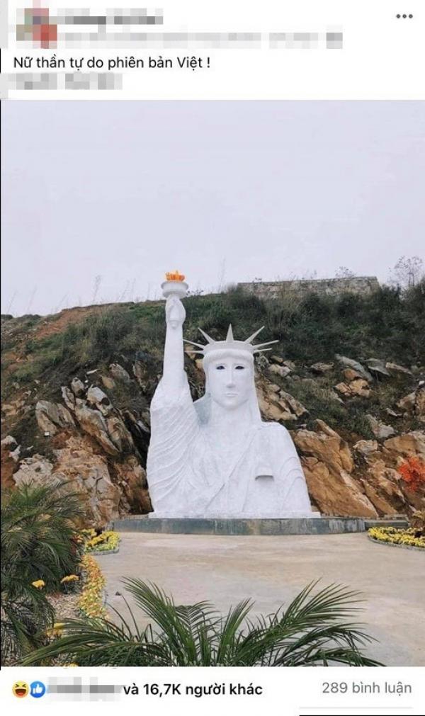 Tượng Nữ thần tự do “phiên bản lỗi” ở Sa Pa khiến cư dân mạng cười nghiêng ngả