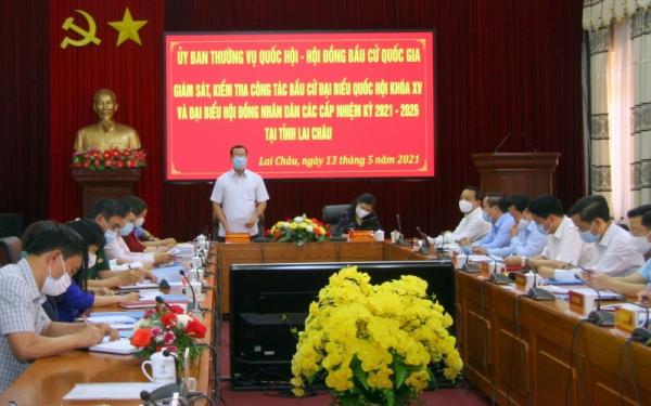 Đoàn công tác Hội đồng bầu cử Quốc gia giám sát, kiểm tra công tác bầu cử tại Lai Châu