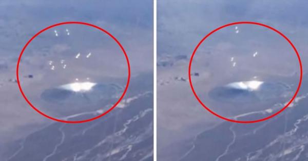 Airplane Passenger Captures A Huge UFO Near Area 51 (clip)