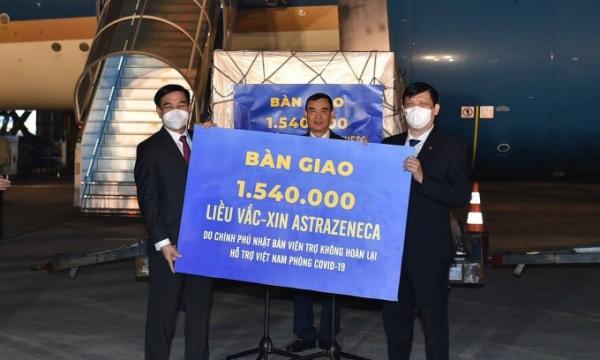 Hơn 1,5 triệu liều vaccine AstraZeneca từ Nhật về Việt Nam