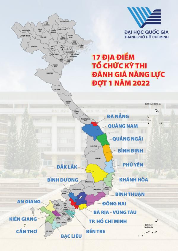 ĐH Quốc gia TP.HCM tổ chức thi đánh giá năng lực ở 17 tỉnh, thành
