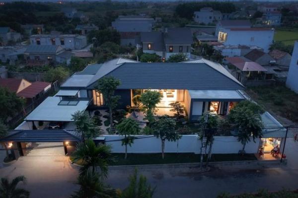 Chiêm ngưỡng ngôi nhà 1 tầng đẹp “nghiêng ngả” ở Quảng Bình
