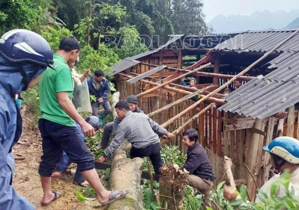 Dông lốc, mưa đá làm 48 nhà dân bị hư hỏng