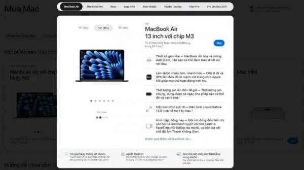 MacBook Air M3 ra mắt thị trường Việt Nam khi nào?