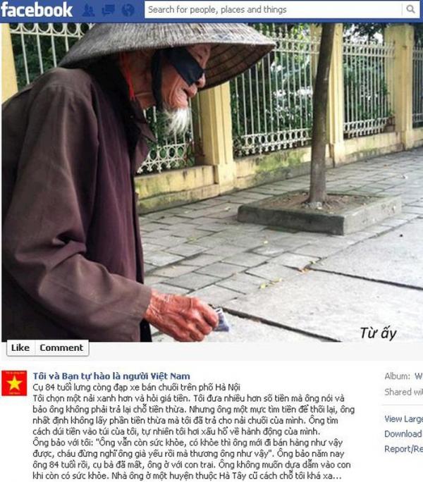 Cộng đồng mạng xót xa cụ già 84 tuổi đạp xe bán chuối ở Hà Nội
