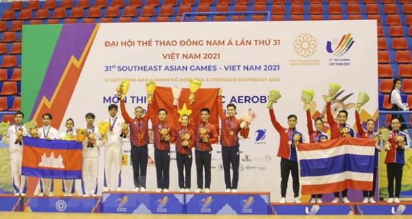 SEA Games 31: Thêm 2 Huy chương Vàng cho Đội tuyển Aerobic Việt Nam