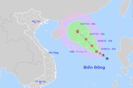 Tin tức thời tiết hôm nay 29.6.2022: Áp thấp nhiệt đới gió giật cấp 8 trên Biển Đông