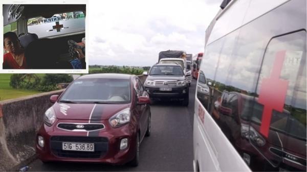 Xe cấp cứu hú còi vô vọng khi đường cao tốc TP Hồ Chí Minh - Trung Lương ùn ứ