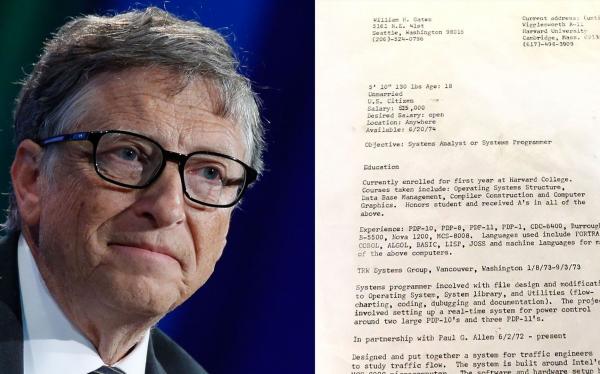 Tỷ phú Bill Gates ‘gây bão’ khi khoe CV năm 1‌8 tuổ‌i