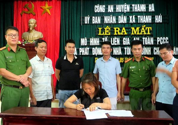 Thành lập “Tổ liên gia an toàn phòng cháy chữa cháy” đầu tiên ở Thanh Hà