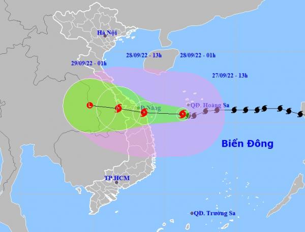 Rạng sáng 28-9, bão số 4 vào sát ven biển Thừa Thiên Huế - Quảng Ngãi