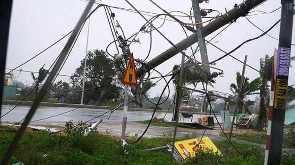 Hệ thống điện ở Quảng Nam bị thiệt hại nặng sau bão