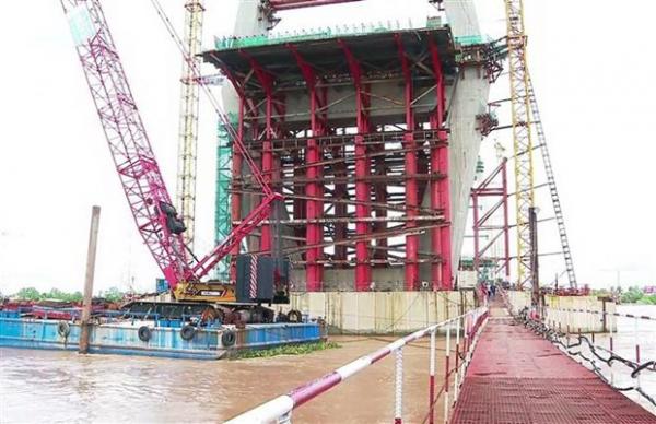 Một công nhân mất tích tại công trình xây dựng cầu Mỹ Thuận 2