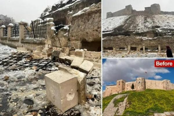 Lâu đài 2.000 năm tuổi ở Thổ Nhĩ Kỳ đổ nát trong động đất