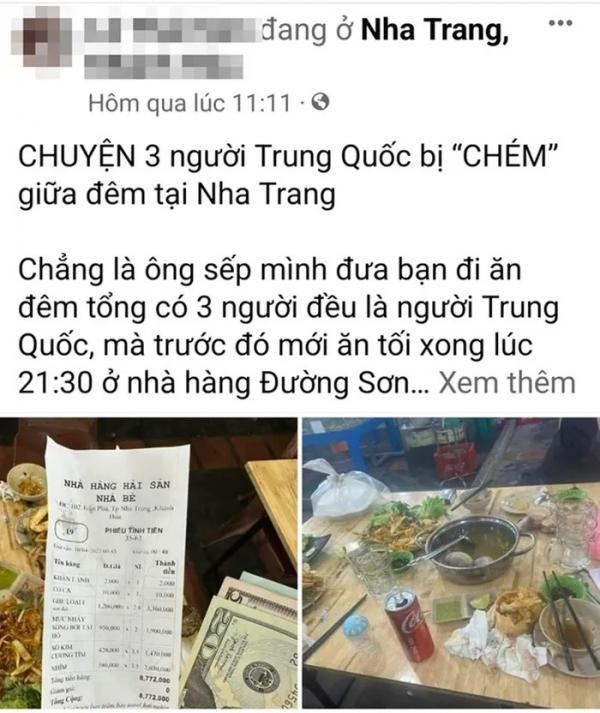 Đề nghị điều tra người tố nhà hàng ở Nha Trang “chặt chém” khách Trung Quốc