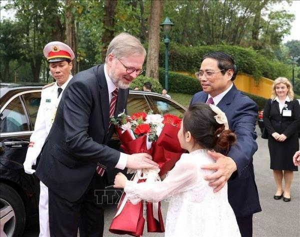 Thủ tướng Phạm Minh Chính chủ trì Lễ đón Thủ tướng Cộng hòa Séc thăm chính thức Việt Nam