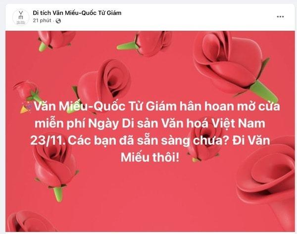 Hà Nội: Mở cửa miễn phí đón khách tại các điểm di sản trong ngày 23/11