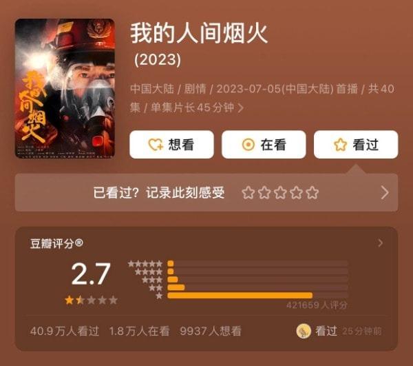 Khói Lửa Nhân Gian Của Tôi vướng thêm “vận đen” về điểm douban, có phải phim tệ nhất 2023?