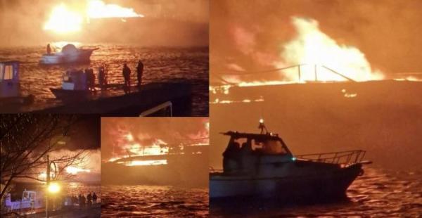 Du thuyền hạng sang bốc cháy tại cảng miền Trung Italy