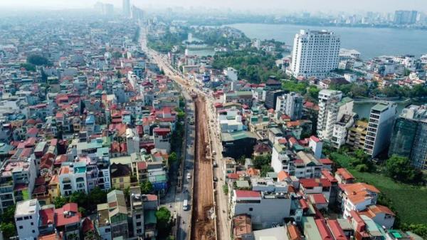 Toàn cảnh tuyến đường kết nối quận Ba Đình với sân bay Nội Bài trước ngày về đích