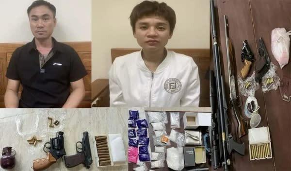 Vợ chồng hờ buôn ma túy, găm súng và lựu đạn để phòng thân