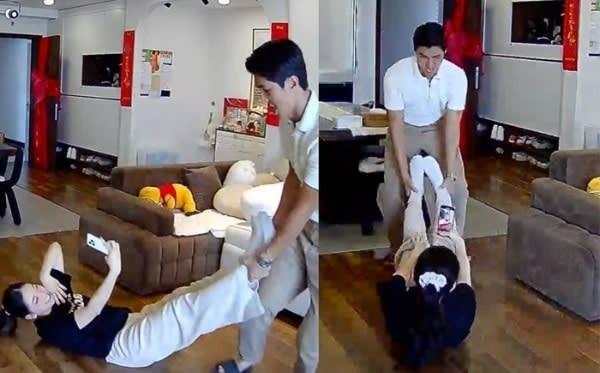 Á hậu Việt bị chồng kéo lê chân quanh nhà