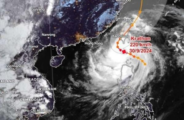 Bão Krathon gây mưa gió mờ mịt ở Philippines dù không đổ bộ, tầm nhìn gần bằng 0