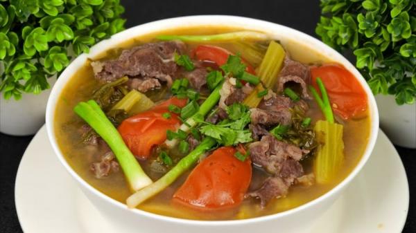 Cách nấu canh thịt bò dưa chua ngon