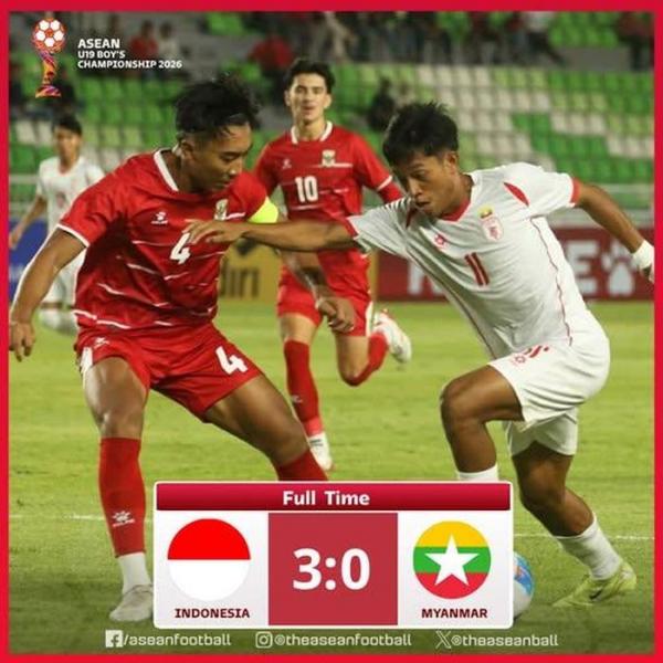 Indonesia thắng đậm Myanmar, vẫn chưa thể giành ngôi đầu từ tay U19 Việt Nam ở Giải Đông Nam Á