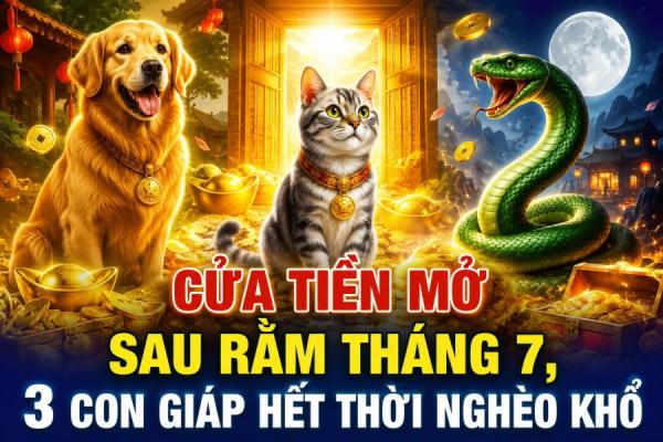 Cửa Tiền mở sau Rằm tháng 7, 3 con giáp hết thời nghèo khổ
